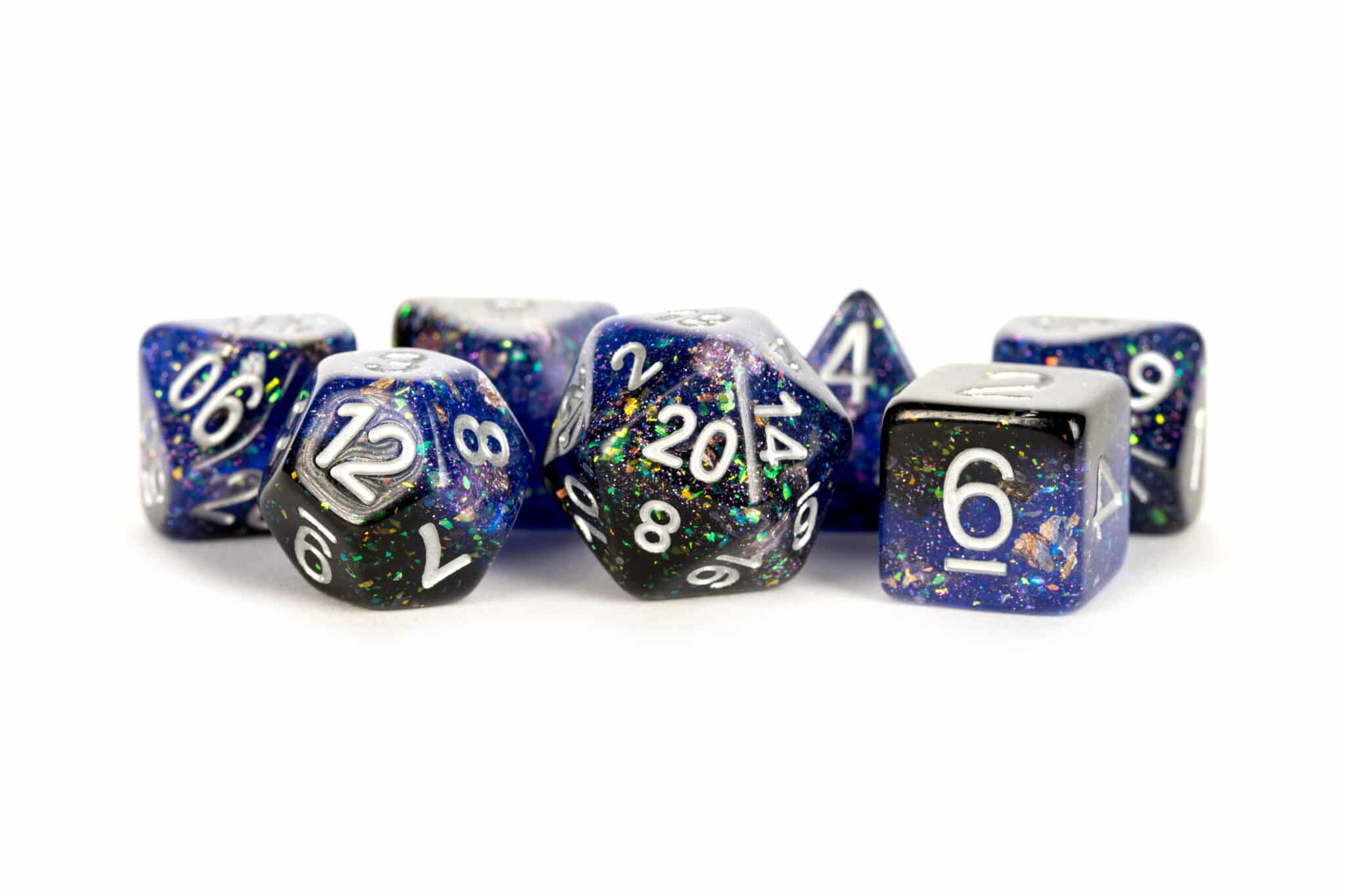 MDG Eternal Blue/Black Resin 7 Piece Dice Set image 0